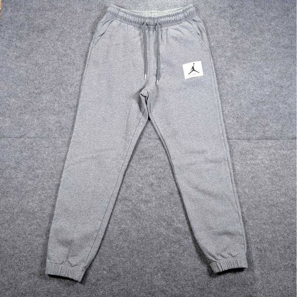 Nike Air Jordan Mens Joggers Size S Gray Drawstring French Terry Sweatpants